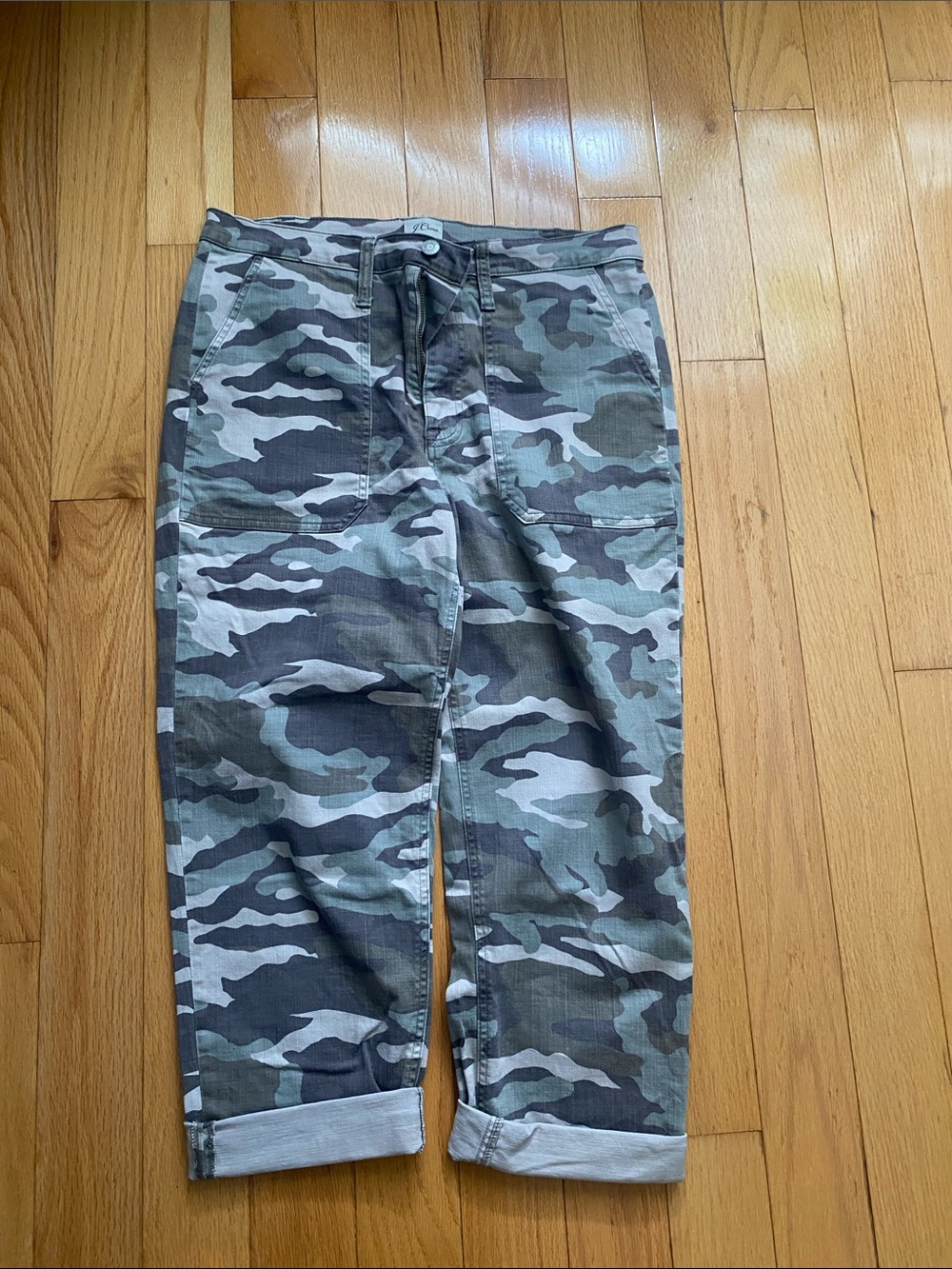 J. Crew Men's Camouflage Cargo Pants - Green & Gray